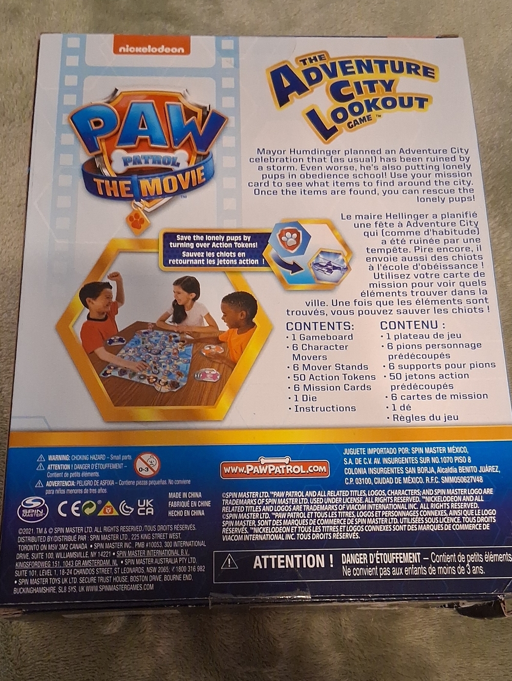 Spin Master PAW Patrol: The Movie Adventure City Lookout Board Game Box Set Blue